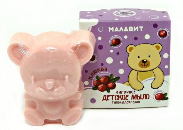 Изображение товара Малавит мыло детское фигурное Мишка клюква 80г Малавит мыло детское фигурное Мишка клюква 80г фотография