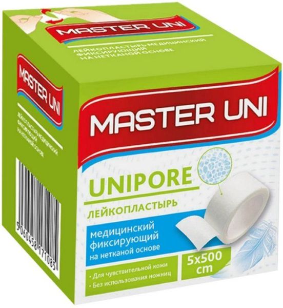 Изображение товара Лейкопластырь фиксирующий Master Uni Unipore 5*500 нетканая основа Лейкопластырь фиксирующий Master Uni Unipore 5*500 нетканая основа фотография