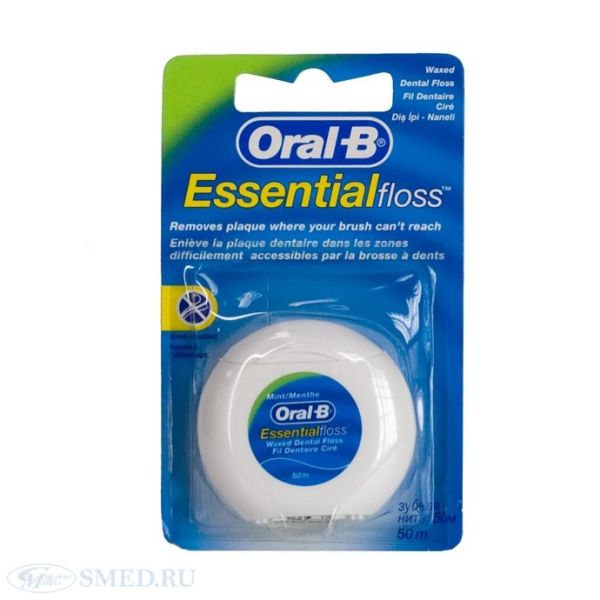 Изображение товара Орал-в зубная нить essential floss мятная 50м Орал-в зубная нить essential floss мятная 50м фотография