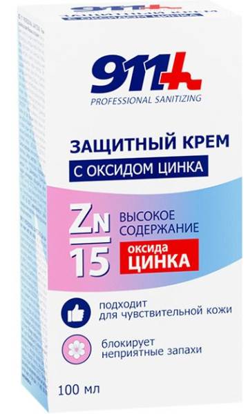 Изображение товара Крем для тела защитный 911 с оксидом цинка Professional Sanitizing 100мл Крем для тела защитный 911 с оксидом цинка Professional Sanitizing 100мл фотография